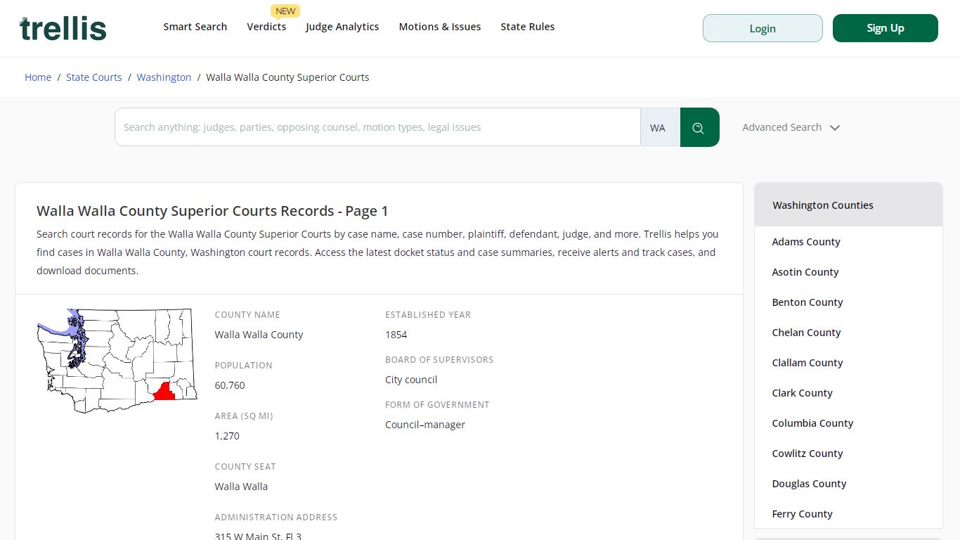 Walla Walla County Superior Court Records | Docket Search Washington ...